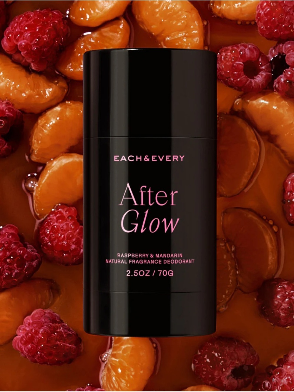 After Glow Natural Deodorant - Black (Raspberry & Mandarin)